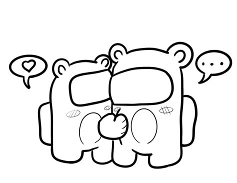 among us coloring pages cute